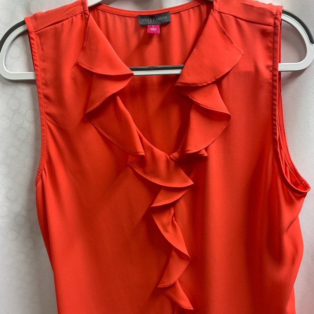 Vince Camuto Bold Red Top Short Sleeve